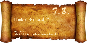 Timko Bulcsú névjegykártya